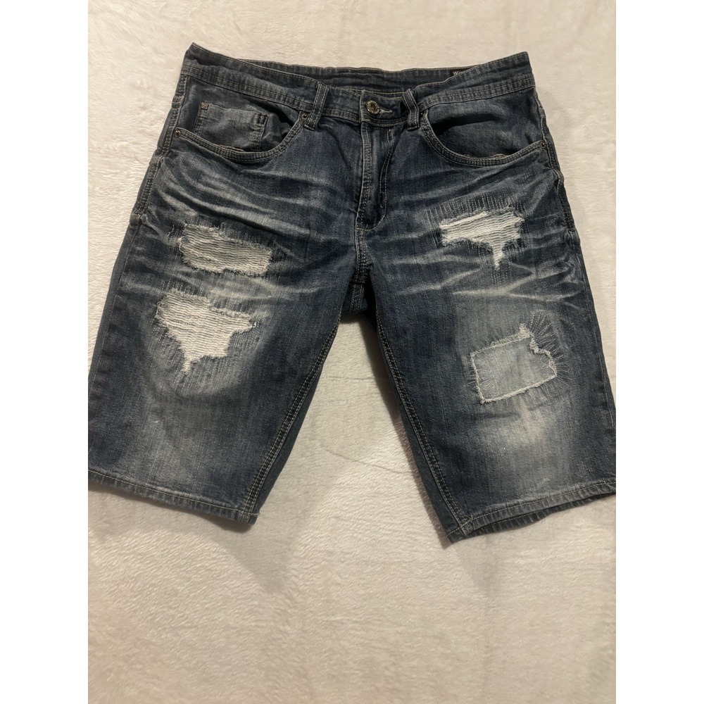 Buffalo David Bitton Jean Shorts W32 Men's Blue Distressed‎ Basic Evan-X Pockets